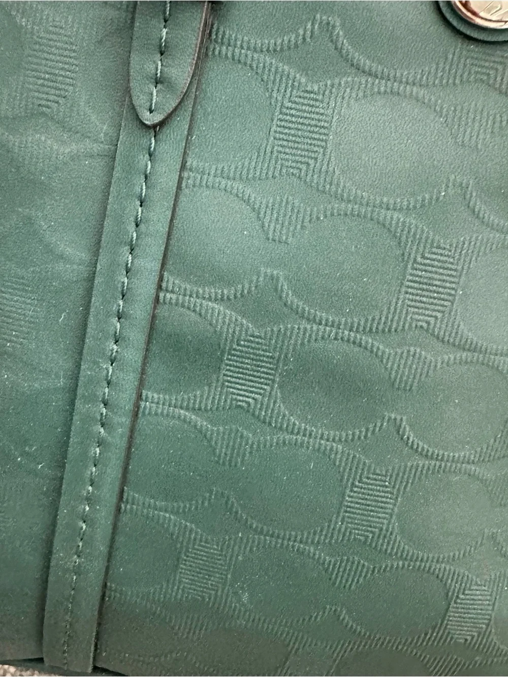 Coach Peyton Jade Green Leather Cora Domed Satchel Shoulder Crossbody ZipTop Bag